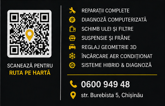 HYBRID & CAR SERVICE: телефон, услуги и QR-код маршрута